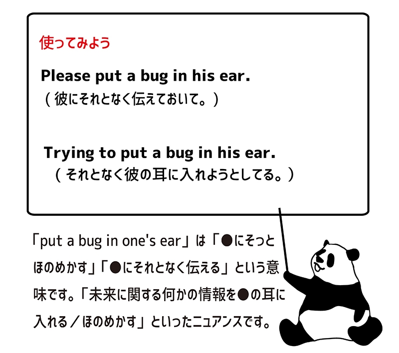 put a bug in one's earの使い方