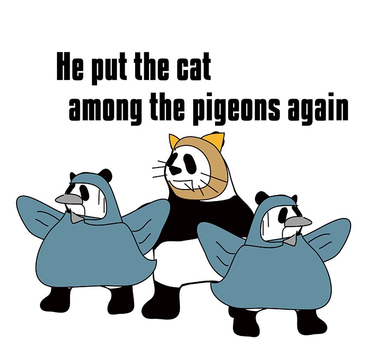 put the cat among the pigeonsのパンダの絵