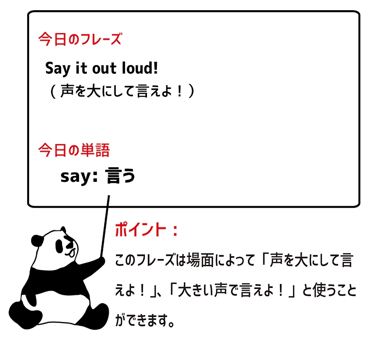 say something out loudのフレーズ