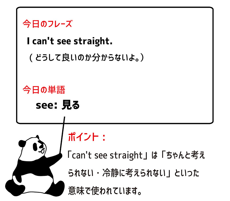 not see straightのフレーズ