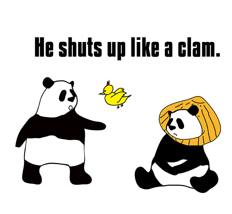 shut up like a clamのパンダの絵