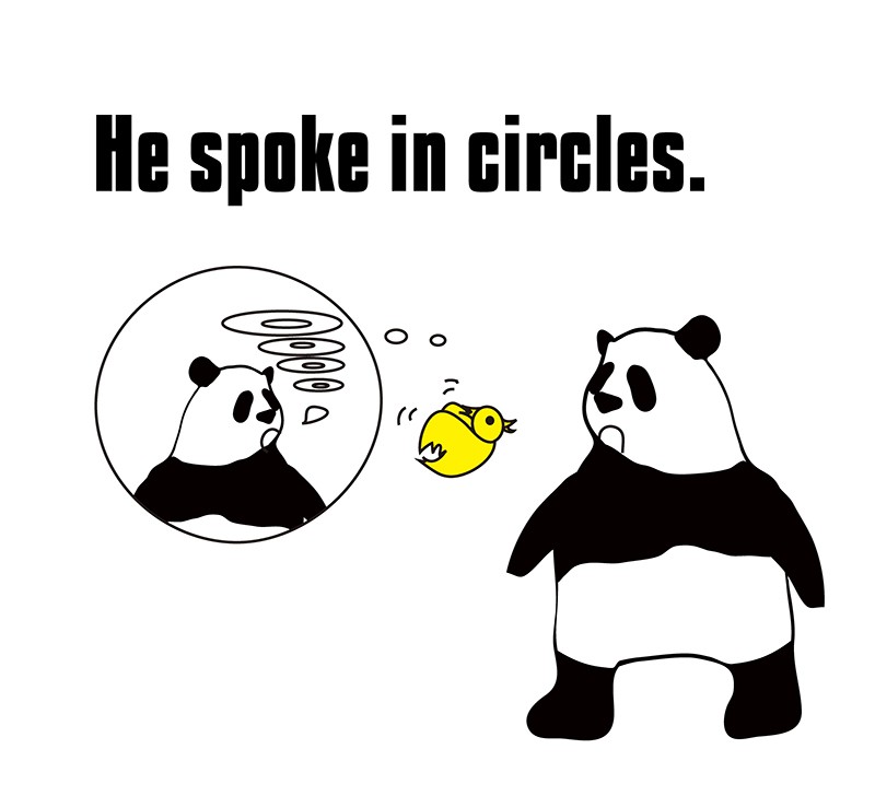 speak in circlesのパンダの絵