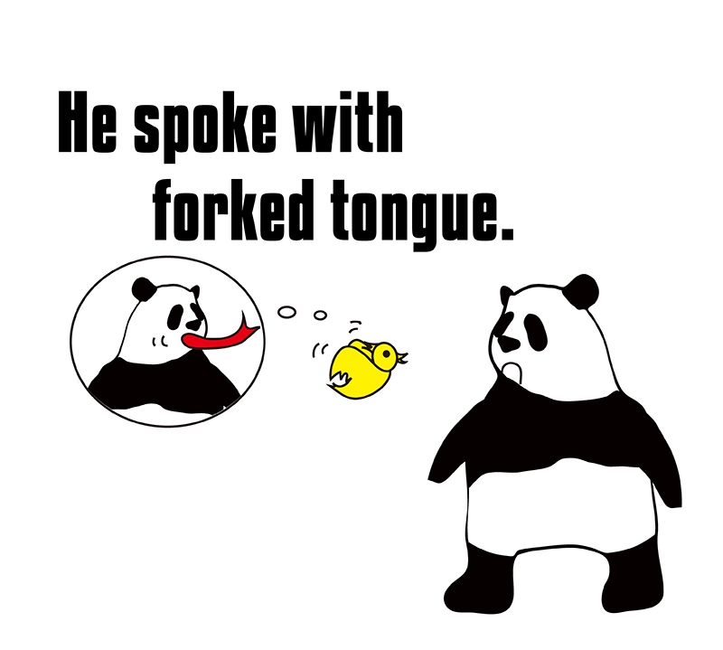 speak with forked tongueのパンダの絵