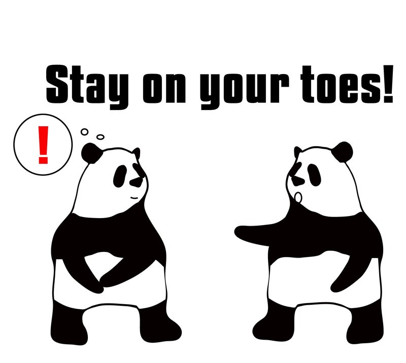 stay on your toesのパンダの絵