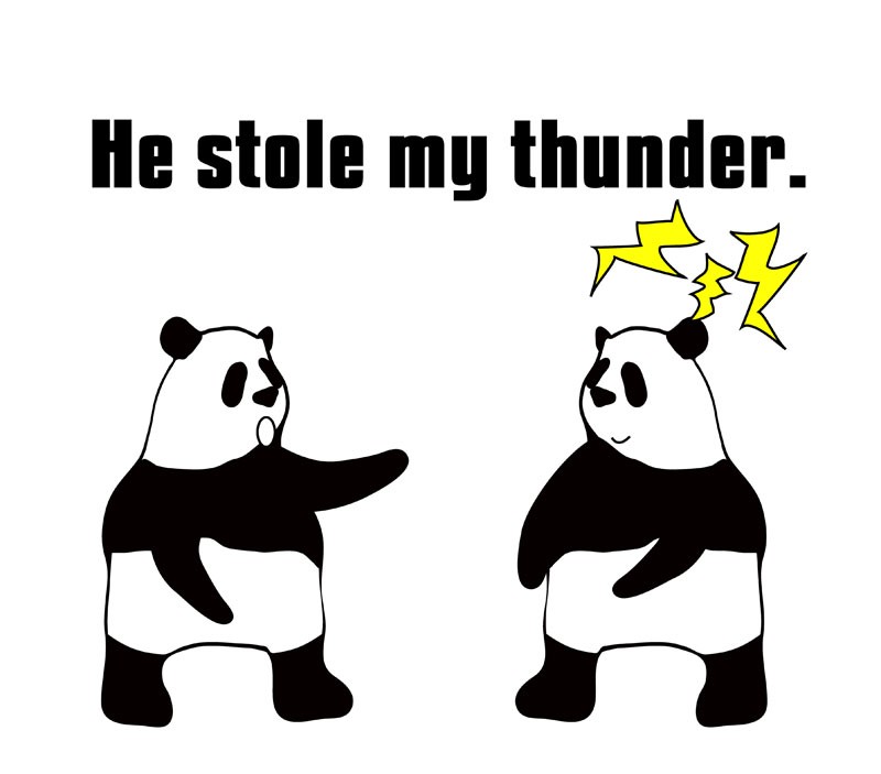 steal someone's thunderのパンダの絵