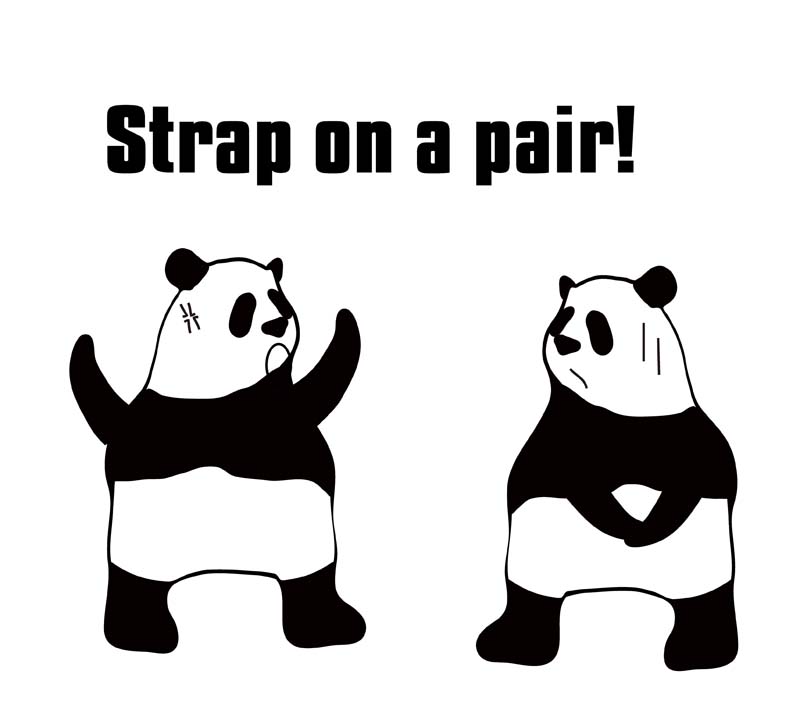 strap on a pairのパンダの絵