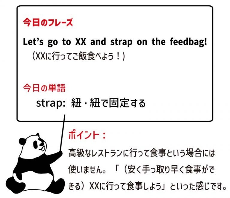 strap on the feedbagの意味と使い方 eigolab(えいご研）