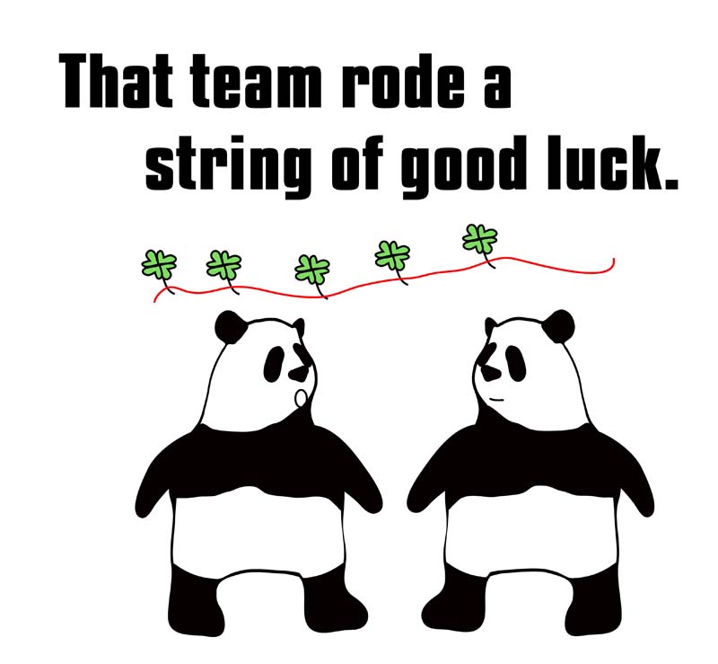 string of good luckのパンダの絵