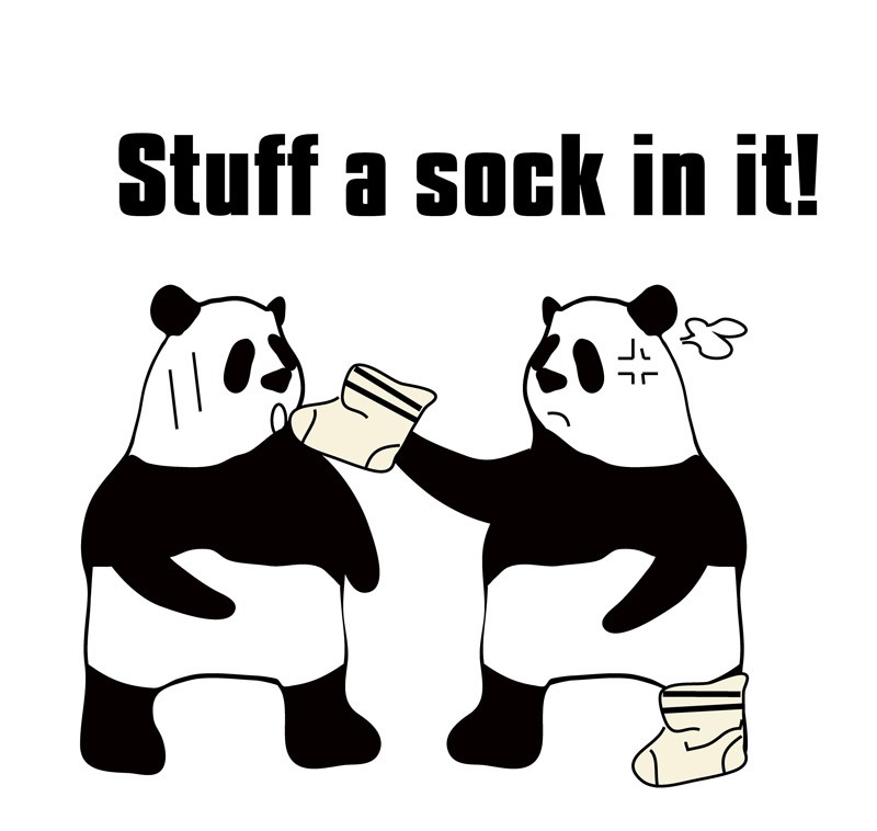 stuff a sock in itのパンダの絵