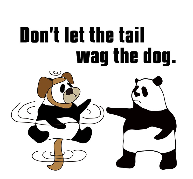 tail wagging the dogのパンダの絵