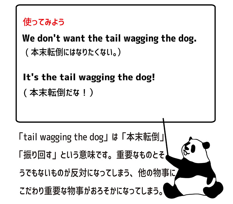tail wagging the dogの使い方