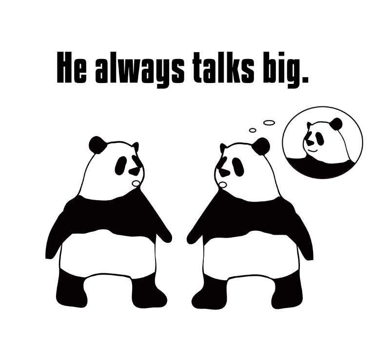 talk big のパンダの絵