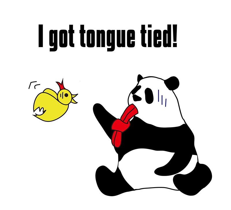 tongue tiedのパンダの絵