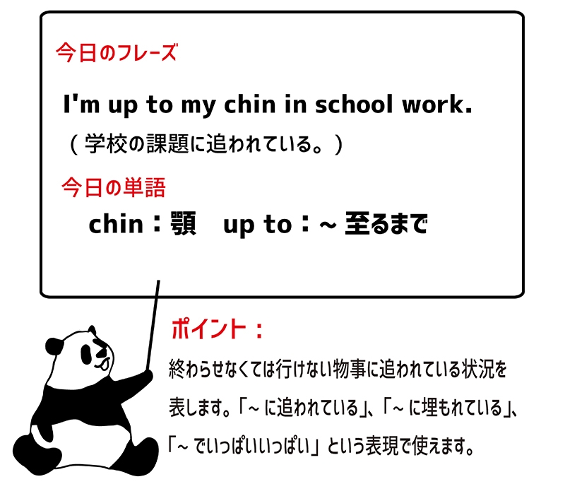 be up to one's chin inのフレーズ