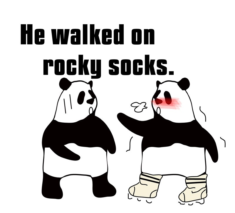 walk on rocky socksのパンダの絵