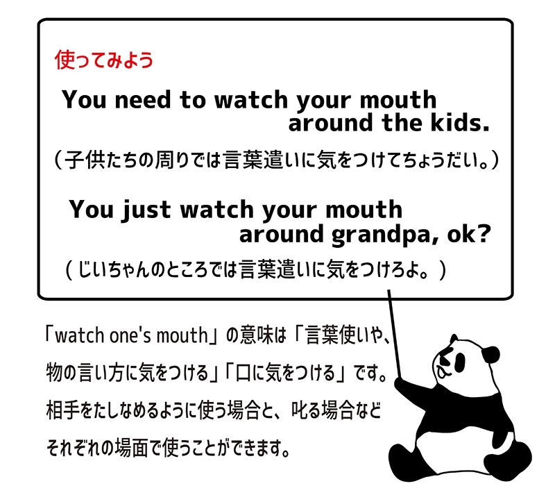 watch one's mouthの使い方