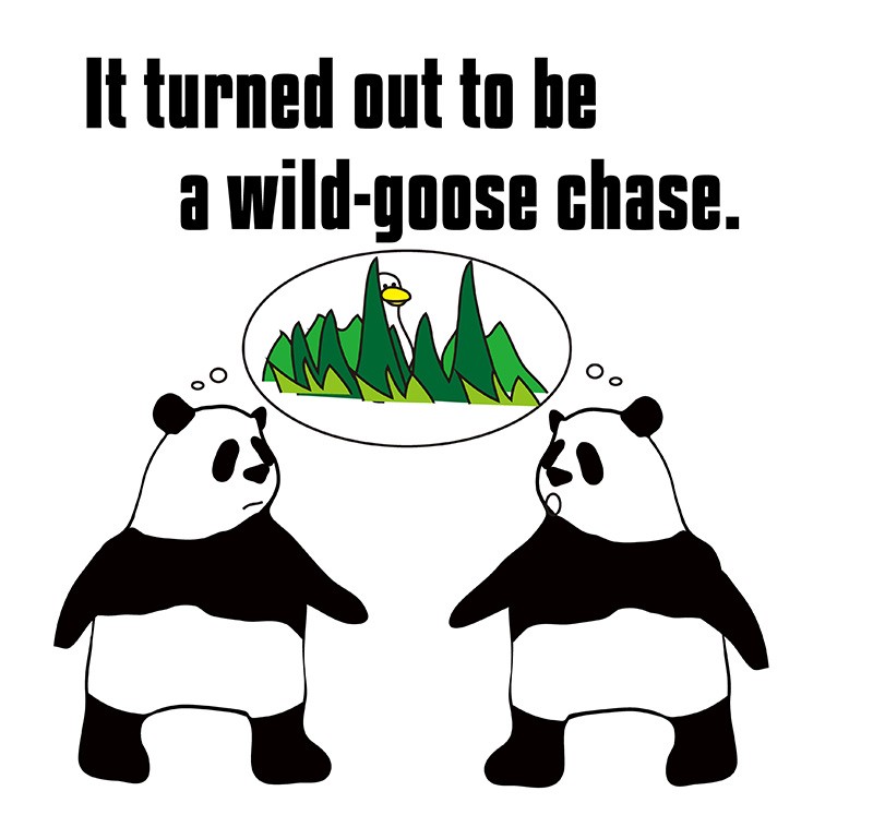 wild-goose chaseのパンダの絵