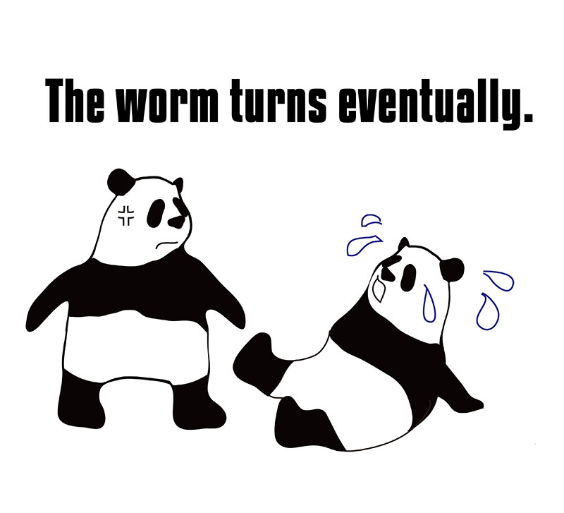the worm turnsのパンダの絵