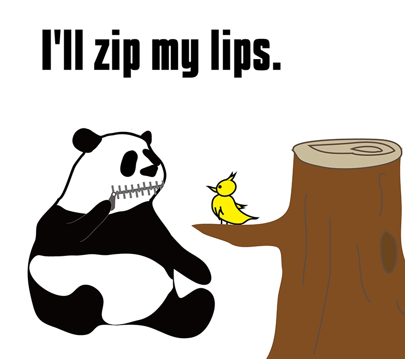 zip one's lipsのパンダの絵
